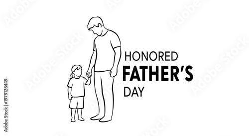 A simple illustration of a father and child together on father's day