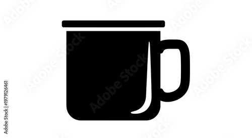 A simple black coffee mug icon on a white background.
