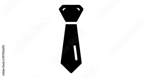 A simple black tie on a white background, symbolizing elegance and professionalism.