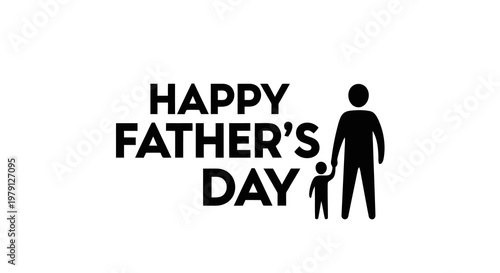 A simple graphic design for father's day with a father and child silhouette