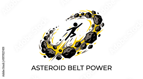 A Person Leaps Through Asteroid Belt