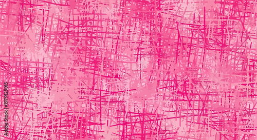 Textura artística abstrata em tons de rosa vibrante com linhas cruzadas e efeito de pintura digital para fundos criativos e modernos.