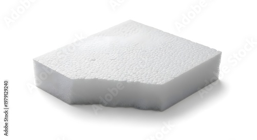 A single white sponge with a textured surface on a plain background clean