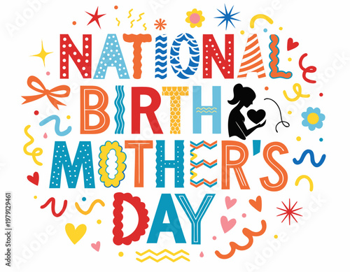 Adoption Awareness Vector Illustration, National Birth Mother’s Day Celebration Design