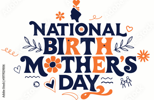 Adoption Awareness Vector Illustration, National Birth Mother’s Day Celebration Design