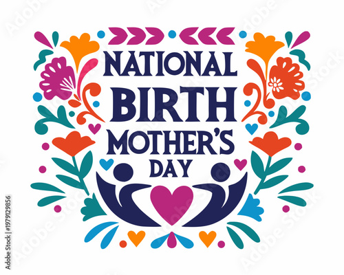 National Birth Mother’s Day Vector Illustration, Adoption Love and Appreciation Design
