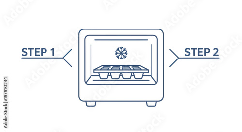 Oven with Food Inside and Step-by-Step Instructions.