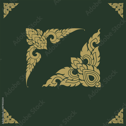 Asian classic corner frame art, ancient corner ornament frame art drawing