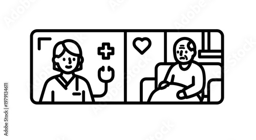 Telemedicine Consultation: Doctor and Elderly Patient Video Call for Remote Healthcare