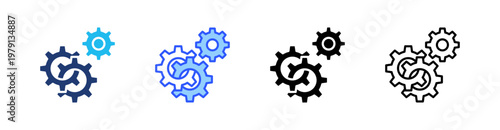 Integration Multiple Style Icon Set Collection Pack Web Banner Vector 