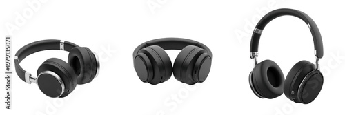 Obraz na płótnie Headphones with Empty Branding Isolated on White Background, Auriculares, Casque