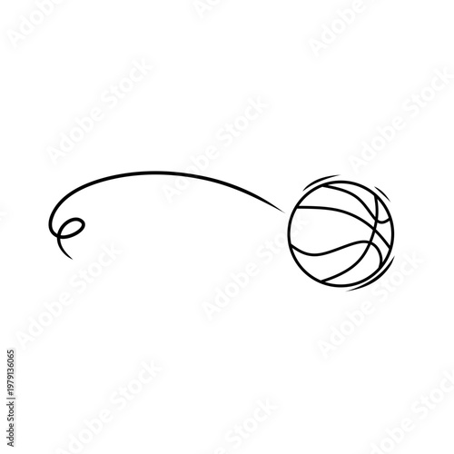 Hand Drawn Bouncing Basketball