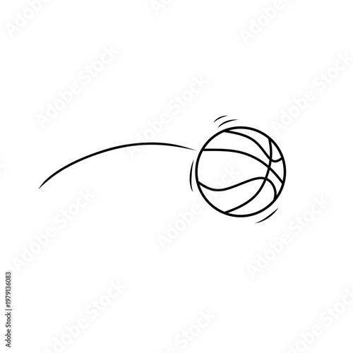 Hand Drawn Bouncing Basketball