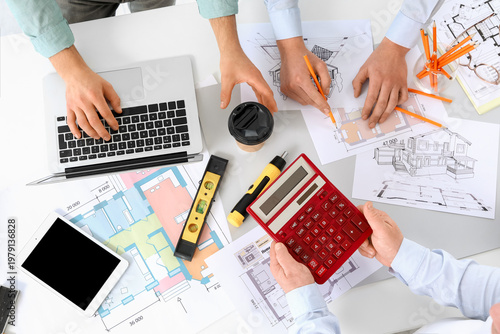 Male constructors working w...