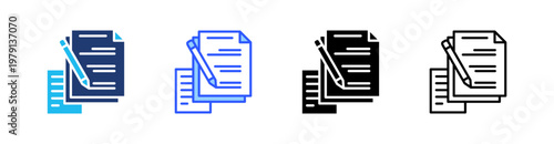 Compose Multiple Style Icon Set Collection Pack Web Banner Vector 