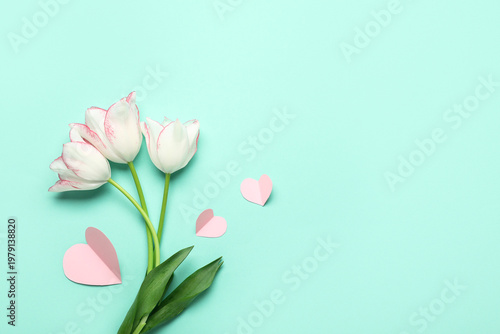 Beautiful tulip flowers and...