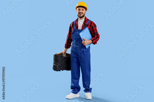 Male constructor with clipb...