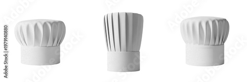 Quadro su tela Chef Hat with Blank Branding Isolated on White Background, Gorro de Cocinero, To