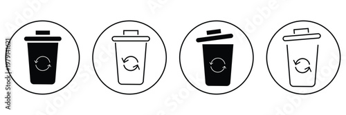 Recycle bin icon. Trash Can icon vector illustration eps 10.