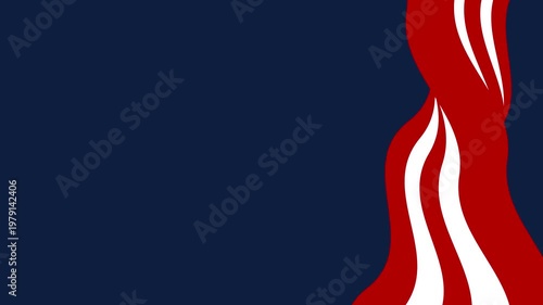 Memorial Day background, 4th of July illustration animation with copy space red, white, blue USA Flag colors, stars