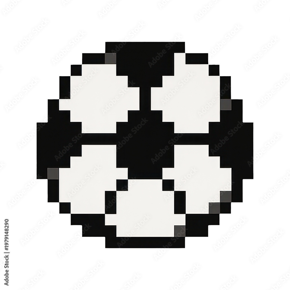 Fototapeta premium PNG Pixelated soccer ball illustration.