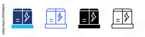 Substation Multiple Style Icon Set Collection Pack Web Banner Vector 
