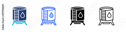 Reservoir Multiple Style Icon Set Collection Pack Web Banner Vector 