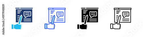 Explain Multiple Style Icon Set Collection Pack Web Banner Vector 