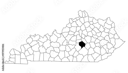 Bild auf Leinwand Map of Lincoln County in Kentucky state on white background