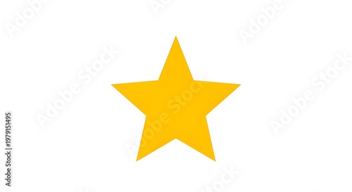 Bright yellow star shape on a white background symbol