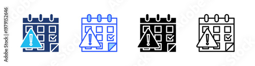 Deadline Multiple Style Icon Set Collection Pack Web Banner Vector 