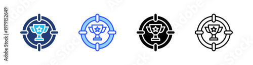 Success Multiple Style Icon Set Collection Pack Web Banner Vector 