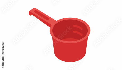 Vibrant Red Plastic Measuring Scoop with Ergonomic Handle for Precise Kitchen and Culinary Applications - Essential Utensil for Liquids and Powders