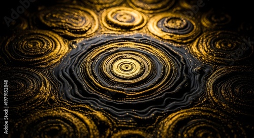 Abstract Gold and Black Swirls Texture