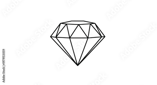 Free Download Simple line drawing of a diamond on a white background. - GFXLoad