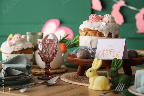 Table served with festive c...