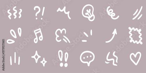 Line movement effect element, express anime effect decoration icon.