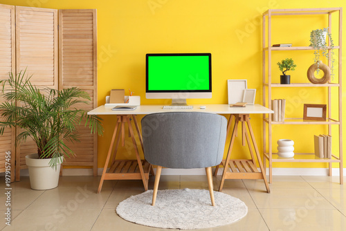 Modern workplace with compu...