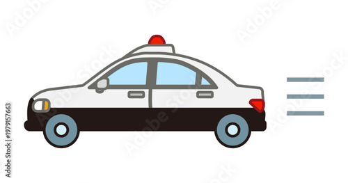走るパトカー（線あり）