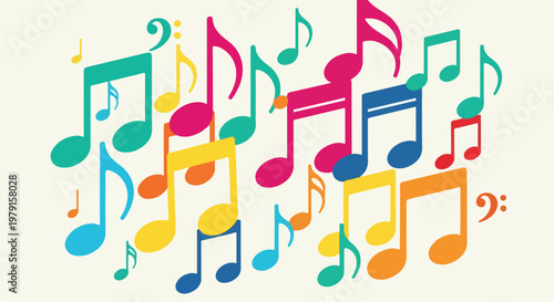 Colorful Music Notes Illustration.