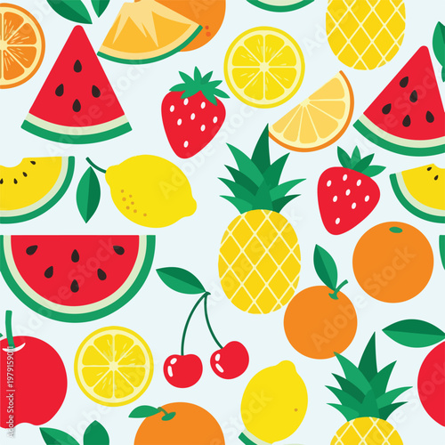Colorful illustration of various fruits 2.