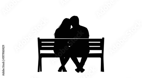Couple Sitting on Bench Together.