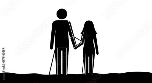 Couple holding hands in love.