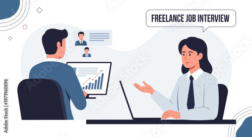 Freelance Job Interview: Candidate and Recruiter Discussing Opportunities