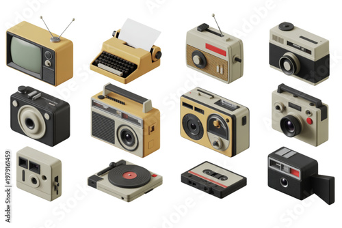 Assorted modular electronic devices and circuit boards in various sizes Vector