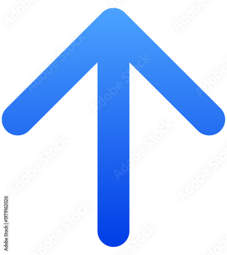 Solid blue up arrow icon for directional guidance and mobile navigation