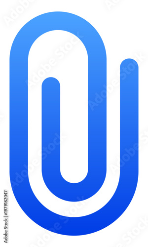 Professional blue paperclip icon for email attachment and file link