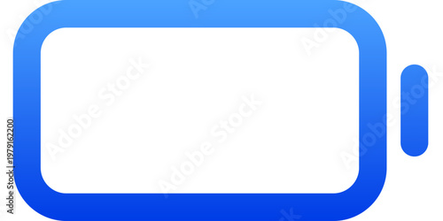Solid blue empty battery icon for dead power status and low energy