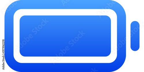 Blue fully charged battery icon for power capacity and energy status