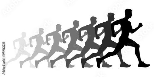 Silhouette of a man running